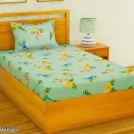 COTTON SINGLE BED BEDSHEET PACK OF 1 WITH 1 PILLOW COVER