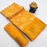 Bandhani Cotton Silk Saree (Yellow)