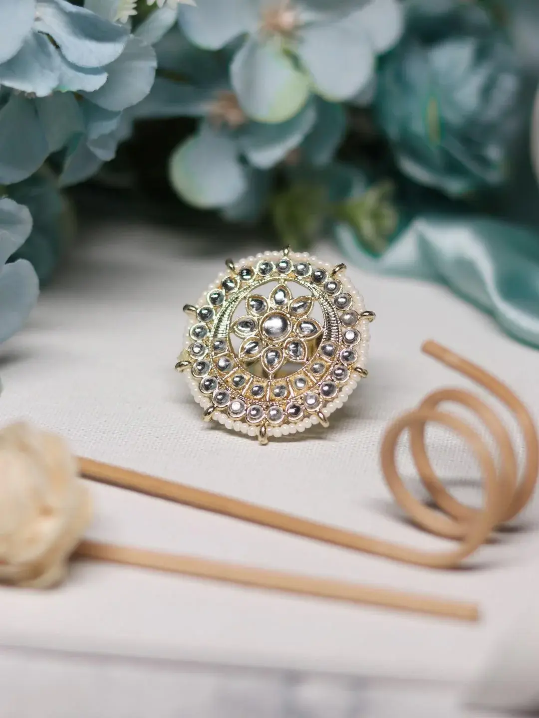  Pearl,Polki Ring