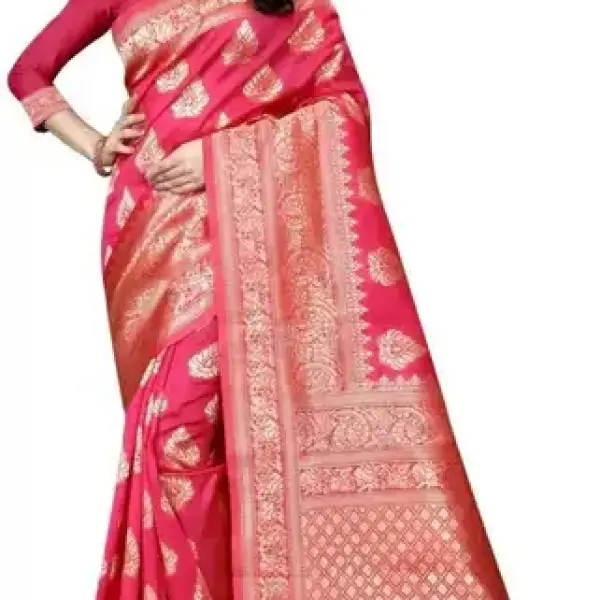Kanjivaram Pure Silk Saree (Pink)