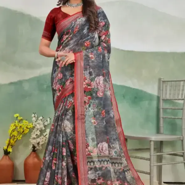 Cotton jute saree