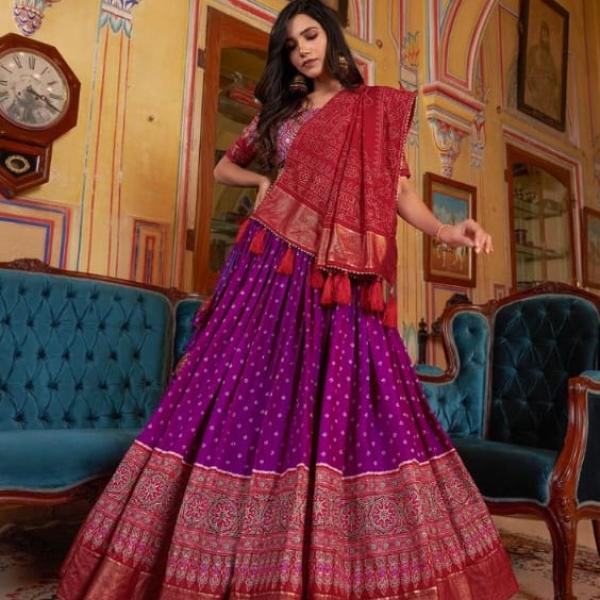 Pure Dolla silk chaniya choli with viving mill foil concept