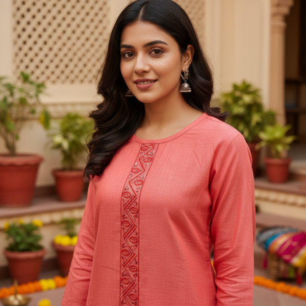 Royal Fashon Women Cotton Striped Kurti