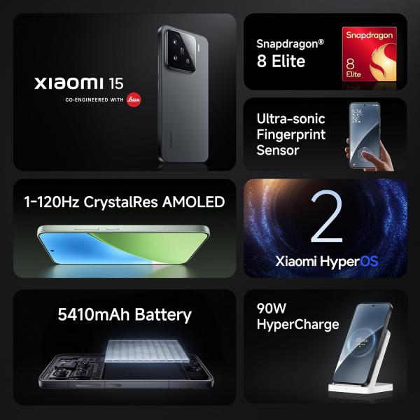Xiaomi 15 (Black, 12GB RAM, 512GB Storage)