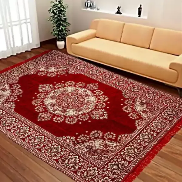 Red Cotton Carpet  Art Form Type Dhurrie Weaving(sf)