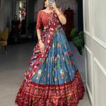 Pure Dolla silk chaniya choli with viving mill foil concept