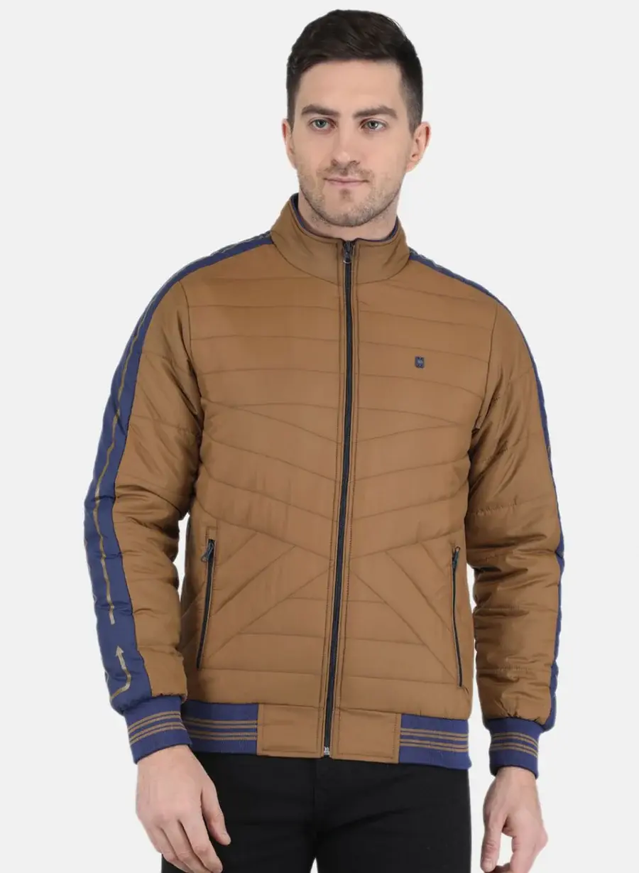 Men Brown Solid Jacket