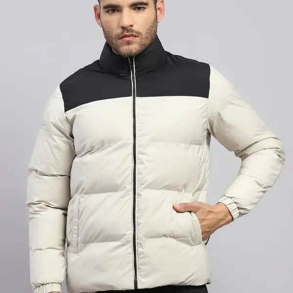 Rock.it Men Beige Solid Hooded Full Sleeve Jacket