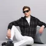 Men Blue Solid Hooded Full Sleeve Jacket