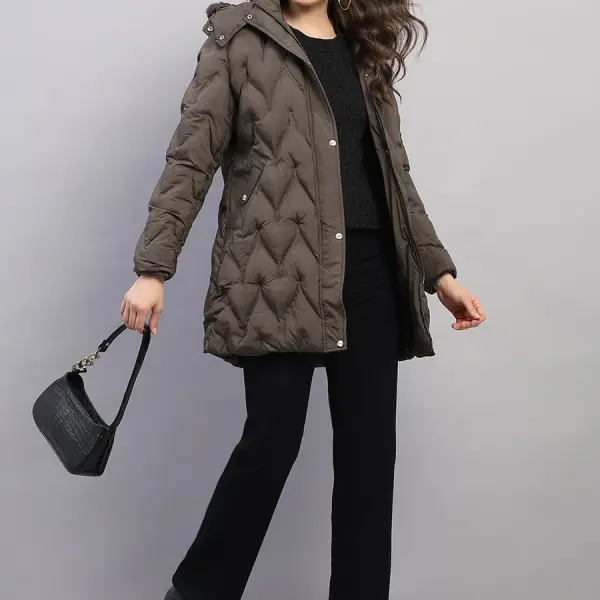 Women Olive Solid Hooded Full Sleeve Jacket