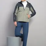 Men Blue Solid Hooded Full Sleeve Jacket