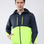 Men Green Printed Collar Full Sleeve Jacket