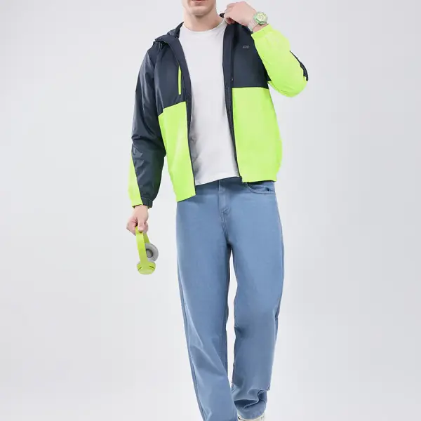 Men Green Printed Collar Full Sleeve Jacket