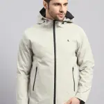 Luxuria Men Beige Check Hooded Full Sleeve Reversible Jacket