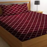 Cotton Double Bedsheet (Pack of 1, Red0) (sf)