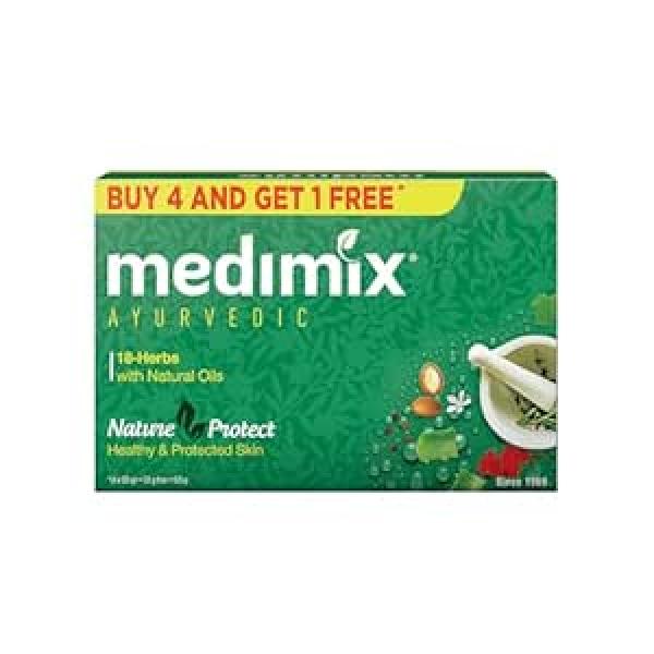 Medimix Ayurvedic Classic 18 Herbs Bathing Soap 125g (Buy 4 Get 1 EXTRA Combo Pack) |