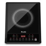 Preethi Indicook IC124 Induction Cooktop, 2100-Watt Electric Stove with Soft Touch Buttons and Crystal Glass (Black)