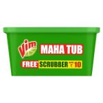 Vim Dishwash Bar Lemon Tub, With Power Of 100 Lemon, Fastest On Burnt Food Stains, Comes With A Sturdy Re-Usable Box And Free Scrubber, 500 g