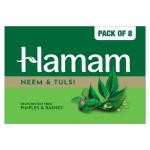 Hamam Neem Tulsi & Aloe Vera Bathing Soap for Body 150 g (Combo Pack of 8) Purifying Soap Bar with Pure Neem Oil and Best of Natural Ingredients