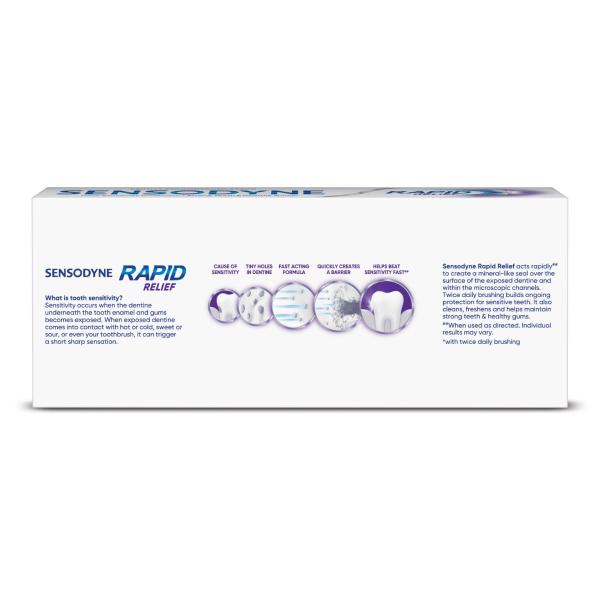 Sensodyne Toothpaste Rapid Relief | Fast Sensitivity Relief Tooth Paste Combo Pack - 160gm (80gm x 2) | Fresh Taste | Dentist Recommended