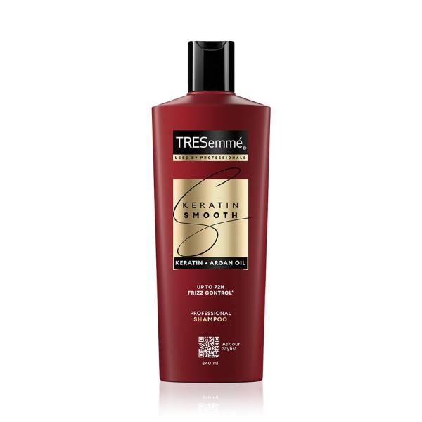 TRESemme Keratin Smooth Shampoo 340 ml|| With Keratin & Argan Oil for Straighter|| Shinier Hair - Nourishes Dry Hair & Controls Frizz|| For Men & Women
