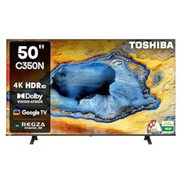 TOSHIBA 126 cm (50 inches) C350NP Series 4K Ultra HD Smart LED Google TV 50C350NP (Black)