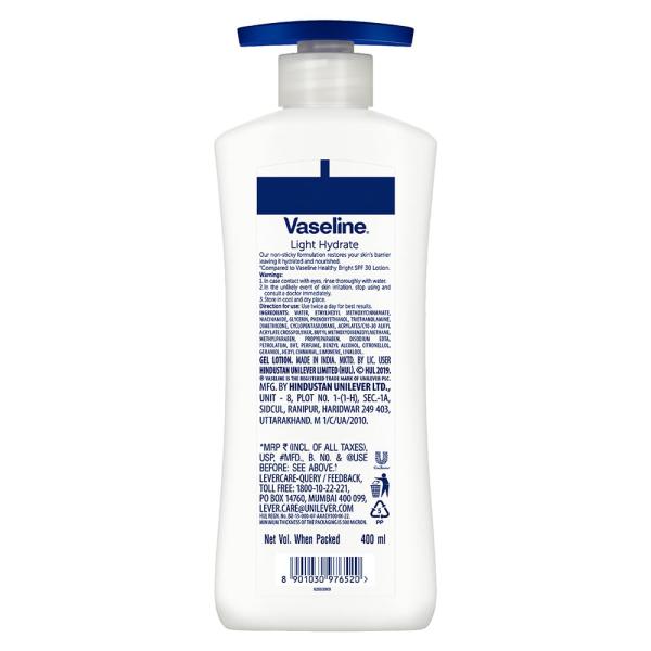Vaseline Light Hydrate Serum In Lotion, 400 ml | Superlight & Non-Sticky for Hydration Boost