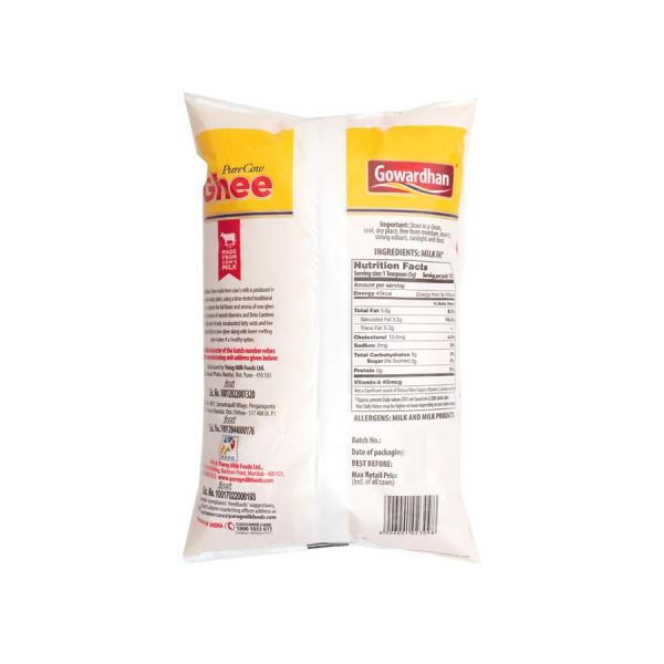 Gowardhan Pure Cow Ghee Pouch 1 Liter