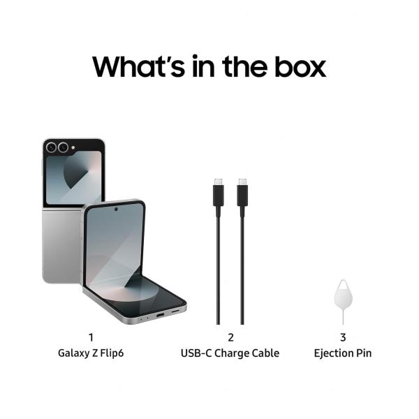 Samsung Galaxy Z Flip6 5G AI Smartphone (Silver Shadow, 12GB RAM, 256GB Storage)