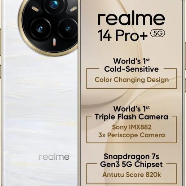 realme 14 Pro+ 5G (Pearl White, 8GB RAM, 128GB)