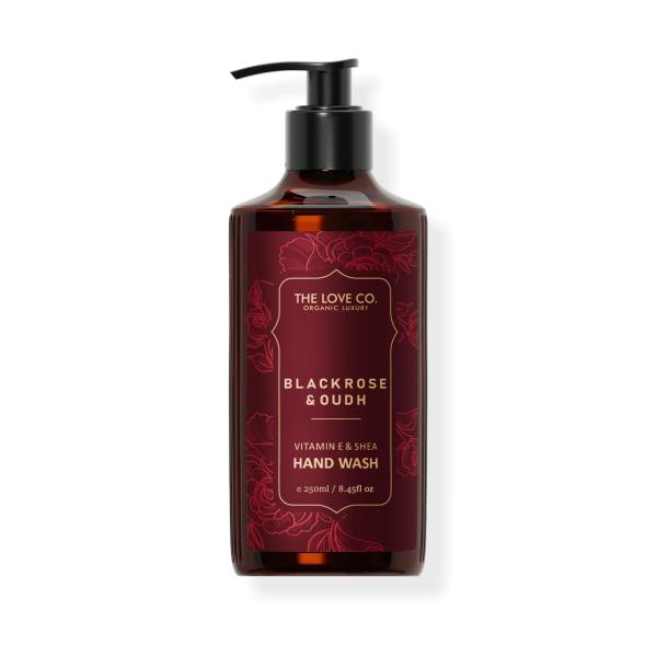 The Love Co. Black Rose & Oud Hand Wash - Infused, Moisturizing & Soothing - Gentle Cleanser for Soft, Hydrated Hands - Ideal for Sensitive Skin - 250ml
