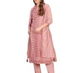 SHOPPING QUEEN Women's Chinnon Embroidered Kurta Set with Dupatta