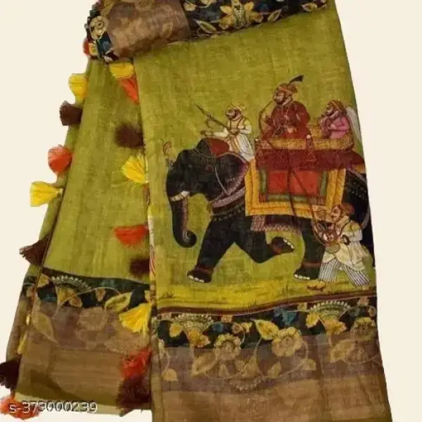 Designer Linen Cottan Saree
