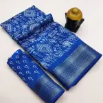 Bandhani Cotton Silk Saree (Blue)
