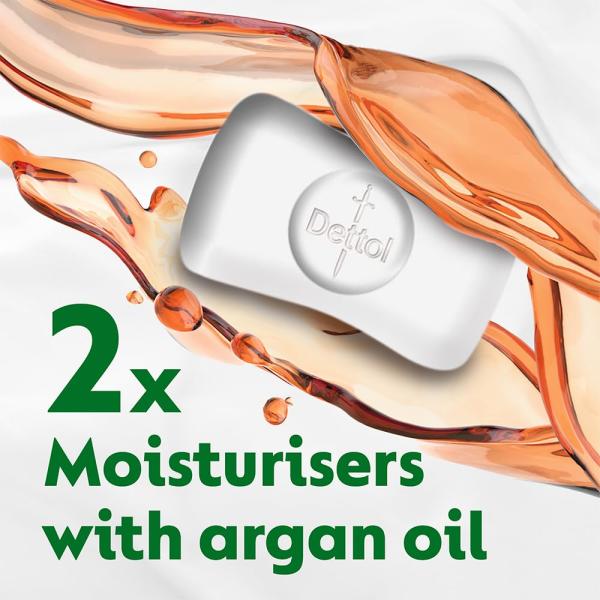 Dettol Skincare Moisturizing Beauty Bathing Soap Bar with Argan Oil (400gm) | Softer Skin, 100gm, Pack of 4