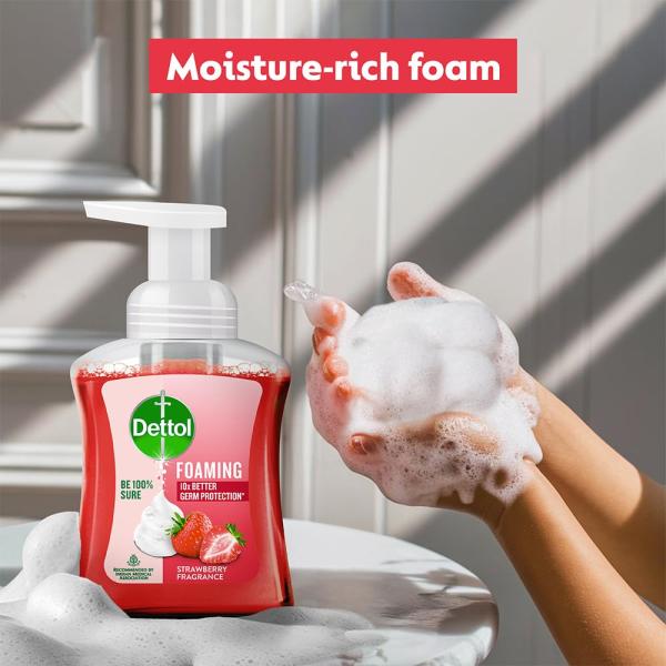 Dettol Strawberry Foaming Handwash Pump + Refill combo (250ml+700ml)