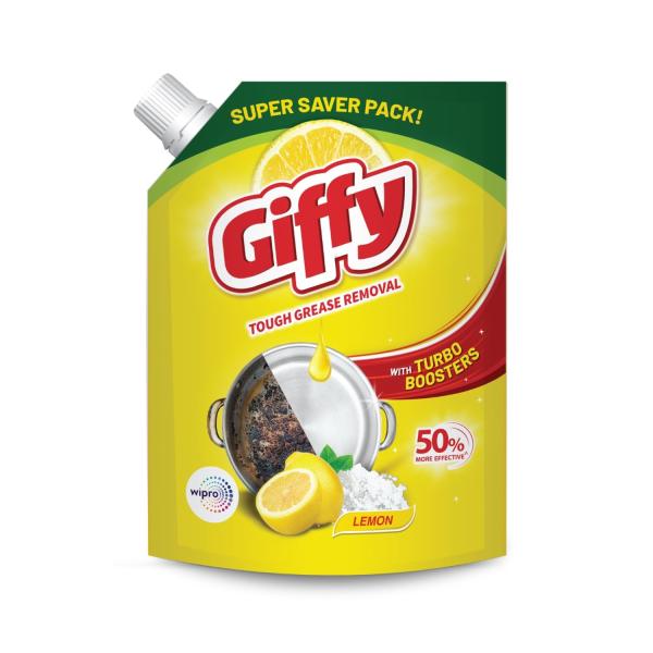 Giffy Liquid Dishwash Gel 2 Litre | Lemon and Active Salt |