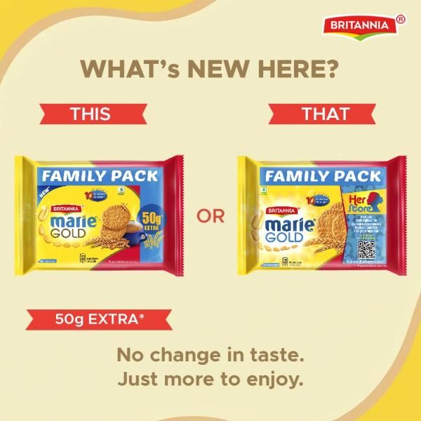 Britannia Marie Gold Biscuits, 5 N x (190g+20g EXTRA)=1.05kg grocery