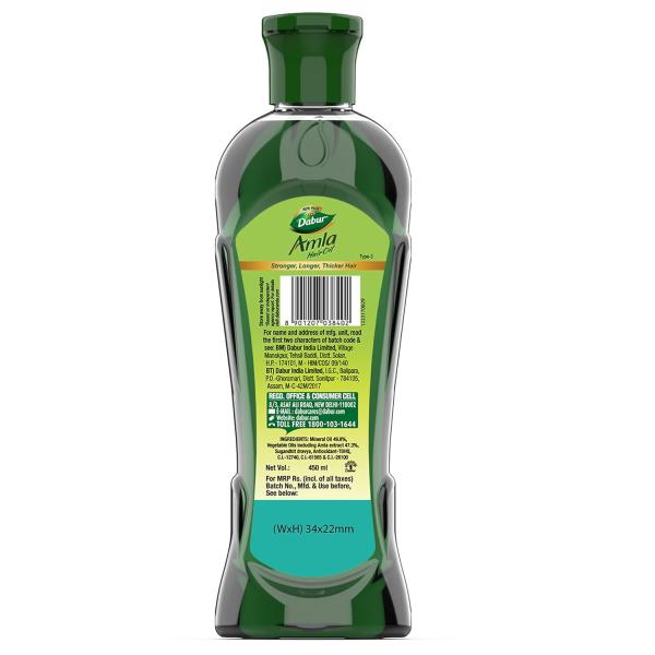 Dabur Amla Hair Oil for Strong , Long and Thick Hair -450ml