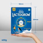 Nestle LACTOGROW Nutritious Milk Drink Powder | Biscuity Vanilla Flavour (2 - 6 Years), 400g, Bag-In-Box Pack