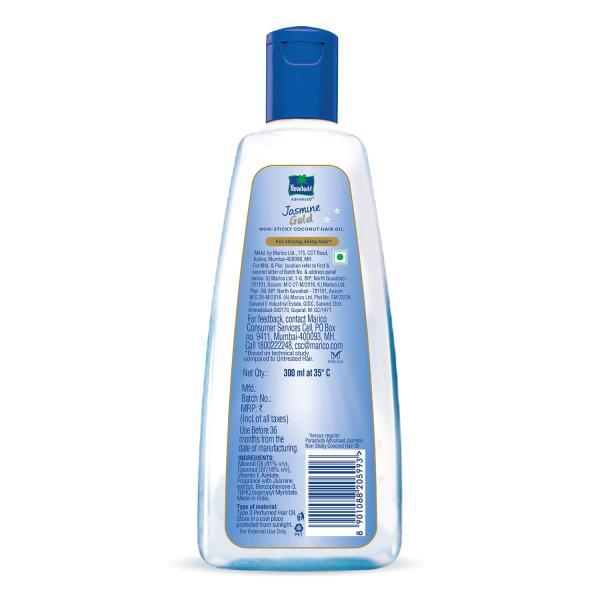 Parachute Advansed Jasmine Gold Coconut Hair Oil With Vitamin-E For Super Shiny Hair, Non-sticky, 500ml