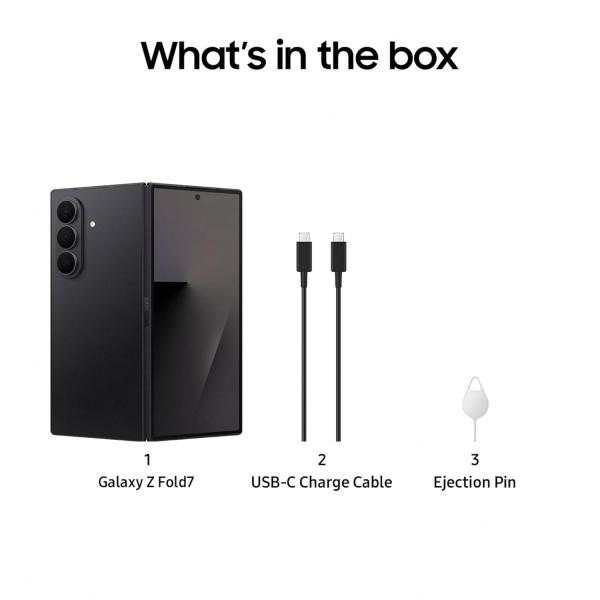 Samsung Galaxy Z Fold7 5G Smartphone with Galaxy AI (JetBlack, 12GB RAM, 512GB Storage), Ultra Sleek Design with 200MP Camera, Powerful Snapdragon 8 Elite, Google Gemini