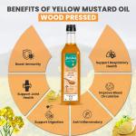 Foreka Cold Pressed Mustard Oil - Unrefined Oil For Cooking - Chemical-free and 100% Natural (5 Litre, Yellow Mustard)