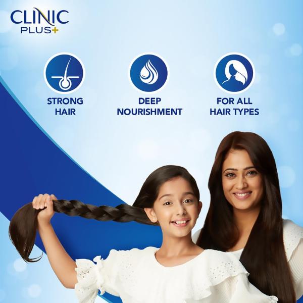 Clinic Plus Strong & Long Shampoo 340 ml|| With Milk Proteins & Multivitamins for Healthy and Long Hair - Strengthening Shampoo for Hair Growth