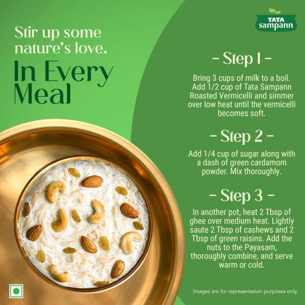 Tata Sampann Roasted Vermicelli, Protein Rich Seviyan, Made with Suji