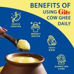 Gits Cow Ghee 500 ml Jar | Pack of 1 | Aroma in every drop |Pure Veg, Pure Cow Ghee, Desi Ghee, No preservatives