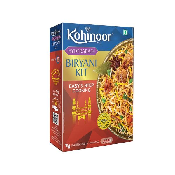 Kohinoor Basmati Biryani Kit Hyderabadi, 333g | Ready-to-Cook Authentic Biryani