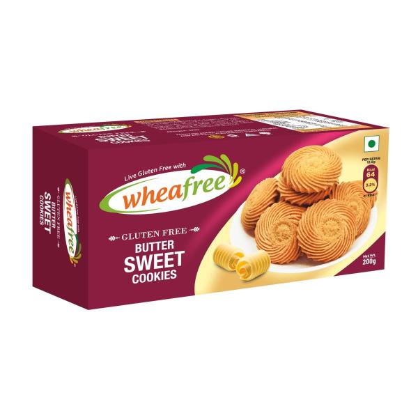 Wheafree Gluten Free Butter Sweet Cookies (200g) | Soya Free | Egg Free | Soft & Delicious Cookies | Best Tea Time Snacks | 100% Vegetarian and...
