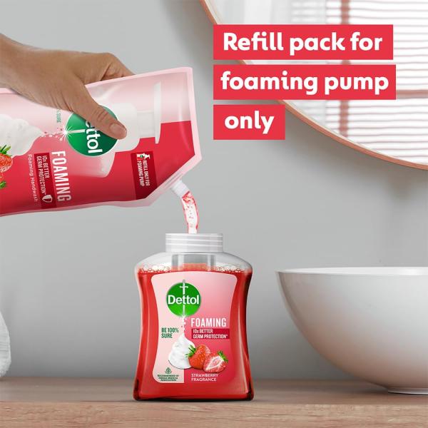 Dettol Strawberry Foaming Handwash Pump + Refill combo (250ml+700ml)