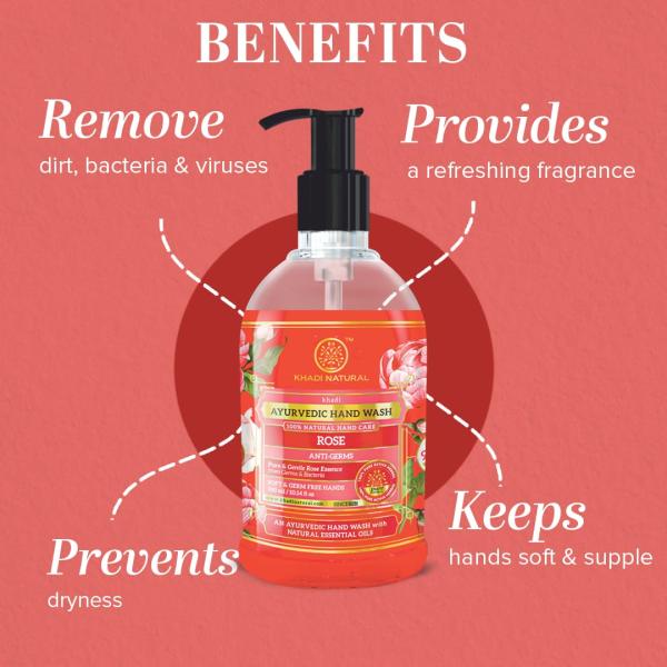 Khadi Natural Rose Hand Wash | Hydrating & Soothing Cleanser |